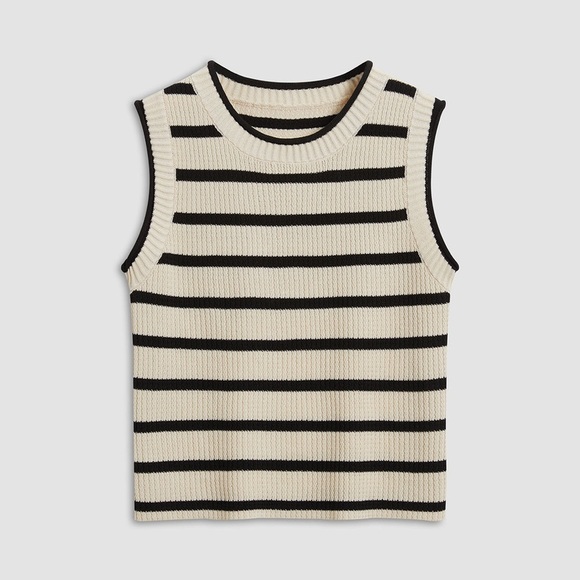 Commense Tops - Commense Leisure Stripe Knit Crop Top